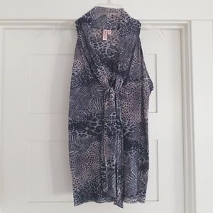 Animal Print Sleeveless Blouse